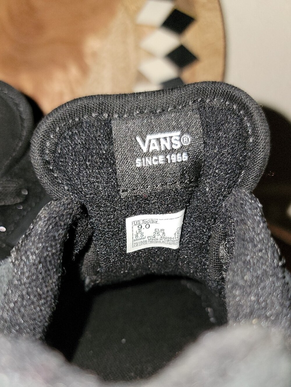 Vans Toddler Sz 9 Black Glitter Old Skool Sneakers Nwt - Picture 2 of 6